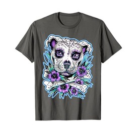 Pitbull Dog Sugar Skull for lovers Dogs T-Shirt for Men Women