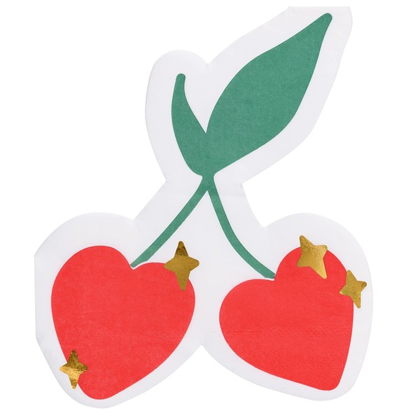 Set of 20 Napkins Red Cherries Table Decoration Spring Party