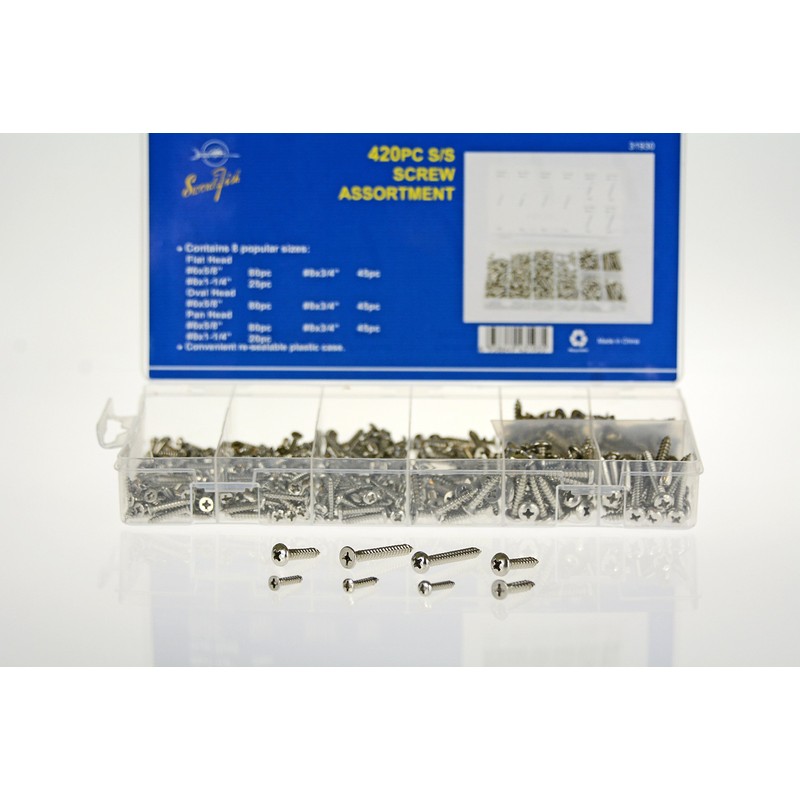 SWORDFISH 31930-420pc Stainless Steel Screw Assortment