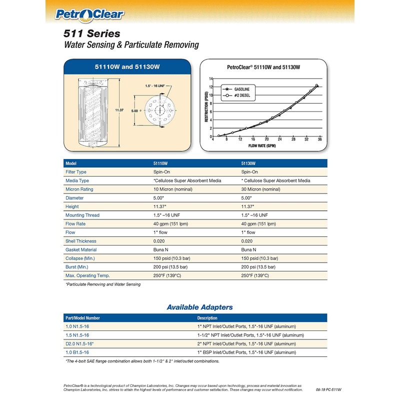 Extended Life Water Sensing and Particulate Removing for High Flow