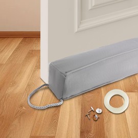 JINMEE Door Draught Excluder, 90 cm, Heavy Draught Excluder for Doors, Square Door Draft Stopper, Reduces Heat Loss in Cold Winter, for Front Door and Bedroom Door, Grey