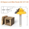 45 Degree Shank Lock Miter Router Bit Tungsten Woodworking Cutter