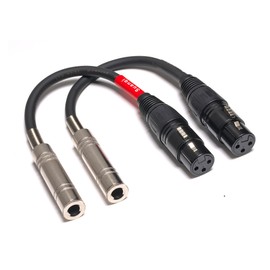 Suanqi 6 inch XLR Female to 1/4 inch TRS Female Adapter Cable, 2 Pack (XLR to TRS)