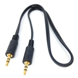 DRUT 50cm short 3.5mm to 3.5mm Stereo Audio AUX Cable Gold Connectors, Small 3 pin Jack to Jack Speaker Lead 1.6ft Black