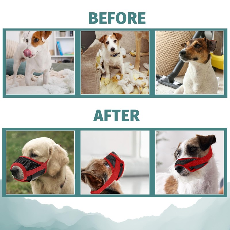 WLLHYF Dog Muzzle Soft Nylon Muzzle Breathable Pets Muzzle Anti