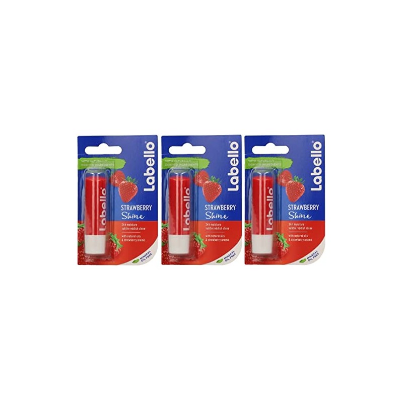 3 x Labello Strawberry Lip Balm