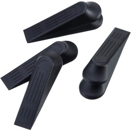 Door Stoppers Anti Slip Door Holder (4-Pack) - Heavy Duty Door Stop Wedges-Stop Door Wedges for Offices Workshops and Home (4, Black)