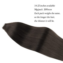 ABH AMAZINGBEAUTY HAIR Tape in Haarverlängerungen aus Echthaar Remi/Remy Menschenhaar Tape In Extensions 50g/20 Stück Unsichtbar Nahtlos Wiederverwendbare Skin Weft Tiefschwarz Farbe 1B 35 cm