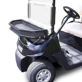 Huskey Parts Company Front Clay Basket Front Cargo Basket w/Brackets for EZGO RXV 2008-Up, 2023 Valor Gas & Electrc Model, Heavy Duty Material, Thick Glossy Black Powder Coated.