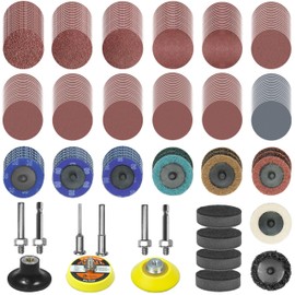 279pcs 50mm Sanding Disc Pad Set with 1/8" and 1/4" Shank Backing Plate, Assorted Sanding Pads Include 36-3000 Grit for Removing Burr, Rust and Paint