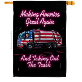Trump Won Flag MAGA Tapestry Wall Hanging Decor For Home Porch 47th President Poster Decorations Taking Out The Trash Making America Great Again Banner Republican Gifts Made In USA