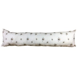 Draught Excluder Door or Window Cotton Bee Design Draft Stopper Cushion(Cream)