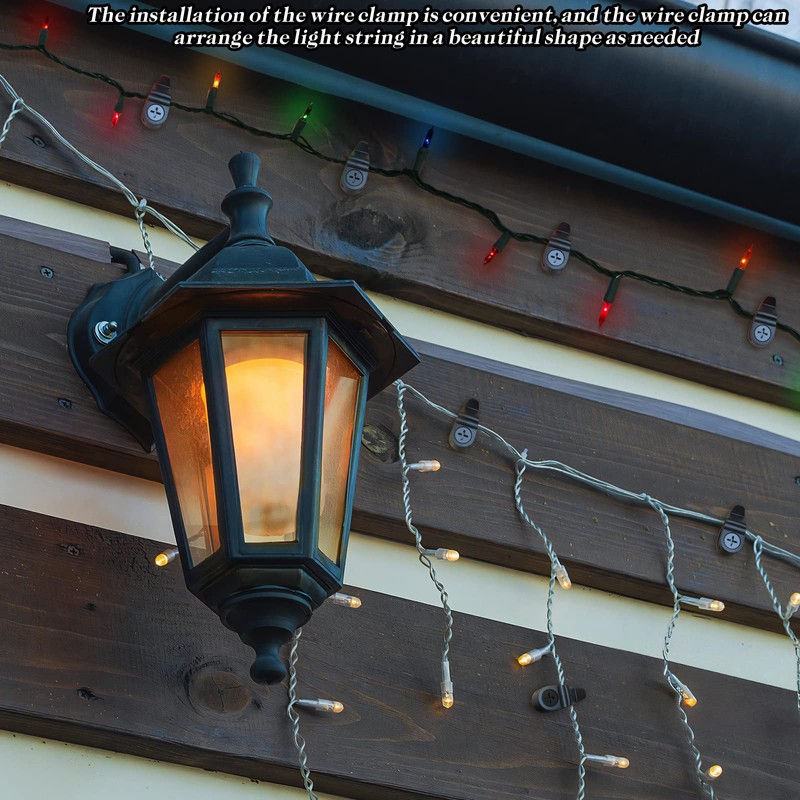 Outdoor String Lights Clips, Weatherproof Cable Hanger Hooks for Hanging