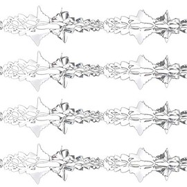 Widdle Wonderland Silver/White Christmas 2 Tone Foil Ceiling Decorations - Set 4 15cm x 2.7M Garlands