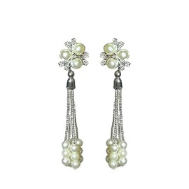 Fashionable Oxidised Silver Earrings for Wedding Wear – Elegant Pearl & Bead Design | Premium Finish
