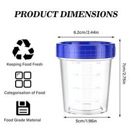Silkwish Pack of 12 Food Storage Containers with Lids Small - Small Containers with Lids Plastic - 120 ml Storage Jars Mini - Dressing Container Salad Dressing Container Food Container for Freezer