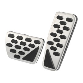 X AUTOHAUX Gas Brake Pedal Cover Anti Slip Foot Pedals for Jeep Wrangler JL 2018-2023 Gladiator JT 2020-2022 Stainless Steel Silver Tone (Set of 1)