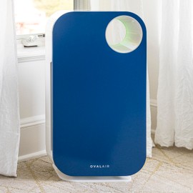 OVAL AIR AIR1000G 3-Stage H13 True HEPA 5-in-1 Air Purifier for Rooms up to 600 sq. ft. reduces Allergies, Asthma, Pets, Odor, Smoke, Santorini Hills Blue