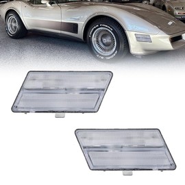 MOTRUM Front Side Marker Lights Housing Compatible with Corvette 1980-1982, [DOT][IP67 Waterproof] Turn Signal Marker Light Cover [No Bulbs], Replace OEM #5936592, 2 PCS, Sleek Clear Lens