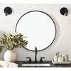 G-LEAF Black Round Mirror 24 inch, Circle Mirror for Bathroom,