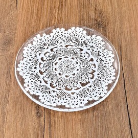 Red Pomegranate LILLE 7" Canape Plate Clear/White