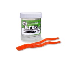 Fat Cow Jig Strips Split Tail 5" - 40X Stronger Than Soft Baits - 8 ct (Salmon Blaze)