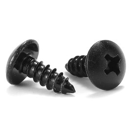 #6 x 3/8" Wood Screw 100Pcs Truss Head Phillips 18-8 (304) Stainless Steel Fast Self Tapping Screws Black Oxide by SG TZH