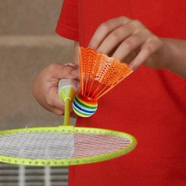 Rainbow Head Bádminton, set de bádminton shuttlecock Nylon Badminton Accesorios deportivos de agarre ergonómico para balcón, jardín, parque infantil, hogar, gimnasio