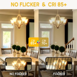 Prosperbiz E12 Dimmable 60W Equivalent LED Light Bulbs, A15 6W Ceiling Fan Light Bulbs Warm White 3000K, Candelabra Base Globe Shape LED Bulbs, 600 Lumen, 6 Pack