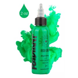 RADIANT COLORS Tinta Profesional Para Tatuar Radiant Irish Green 2oz Tattoo