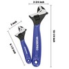 WORKPRO 2-piece Adjustable Wrench Set, 6-Inch & 10-Inch, Extra-Wide Jaw