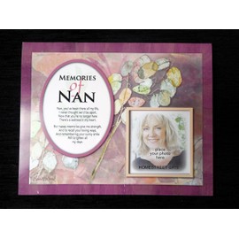 Homestreet Memories Of Nan Memorial Floral Photo Mount Or Frame With A Beautiful Verse (Silver Frame)