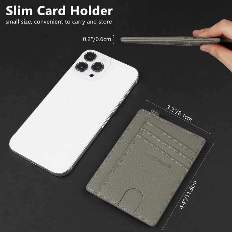 GADIEMKENSD Card Holder RFID Blocking Genuine Leather Slim Card Wallets,