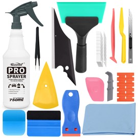 NEWISHTOOL Window Film Application Kit Car Tint Installation Tools with Spray Bottle PPF Squeegee Felt Scraper Knife for Vehicle Glass Protective Film Installing Tool Vinyl Wrap Kit Tools Tinting Kit