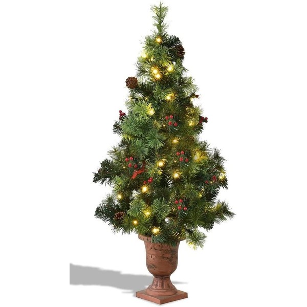 SAFEPLUS 3ft Small Christmas Tree with Gold Pot Base 40