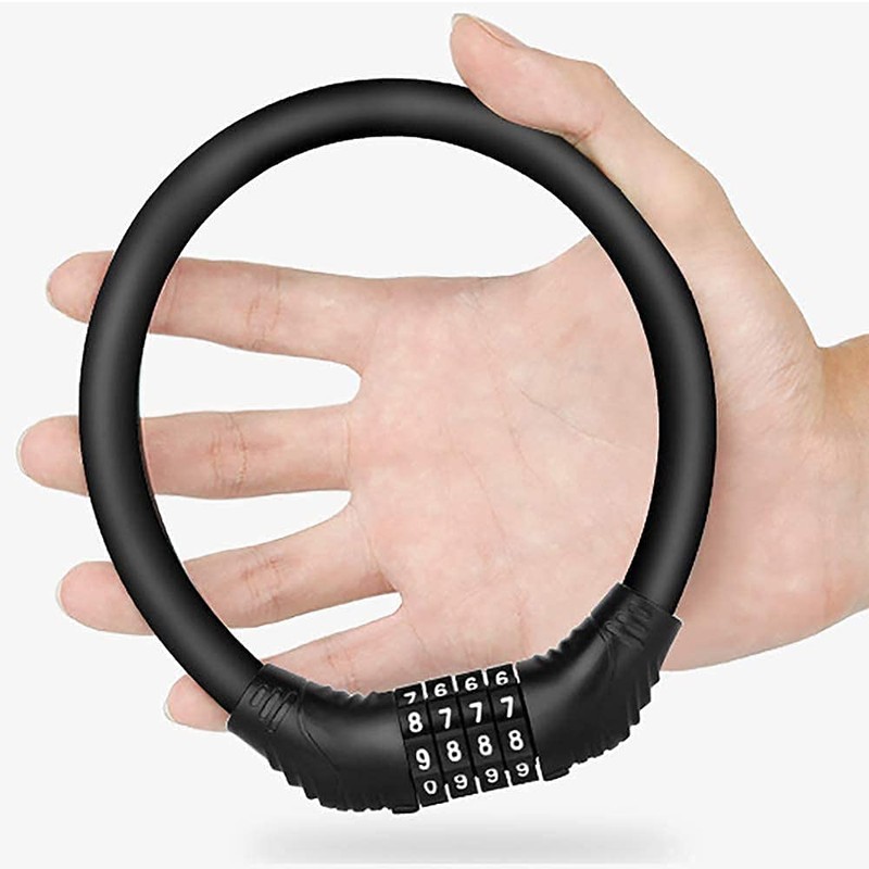 Black Bicycle Lock, Mini Bicycle Lock, Steel Bicycle Cable Lock,