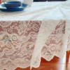 QSLKI Lace Tablecloth, Floral Tablecloth White Rectangle Tablecloth with Elegant
