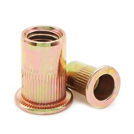 #8-32 Rivet Nuts Zinc Plated Carbon Steel Threaded Insert Nut Nutsert Rivnuts, 100Pcs