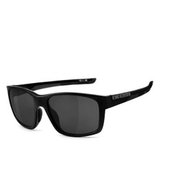 King Kerosin® UV400 protective filter, HLT® plastic safety glass according to DIN EN 166, biker glasses, sunglasses, glasses frame: black, glasses: KK231 – smoke