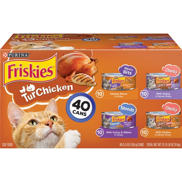 Purina Friskies Gravy Wet Cat Food Variety Pack, TurChicken - (40) 5.5 oz. Cans