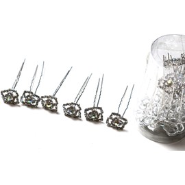 CLGIFT Set of 12 Rhinestone Hair Pins, Bridal Hair Accessories for Brides, Wedding Accessories, Wedding Hair Pins (Gem)