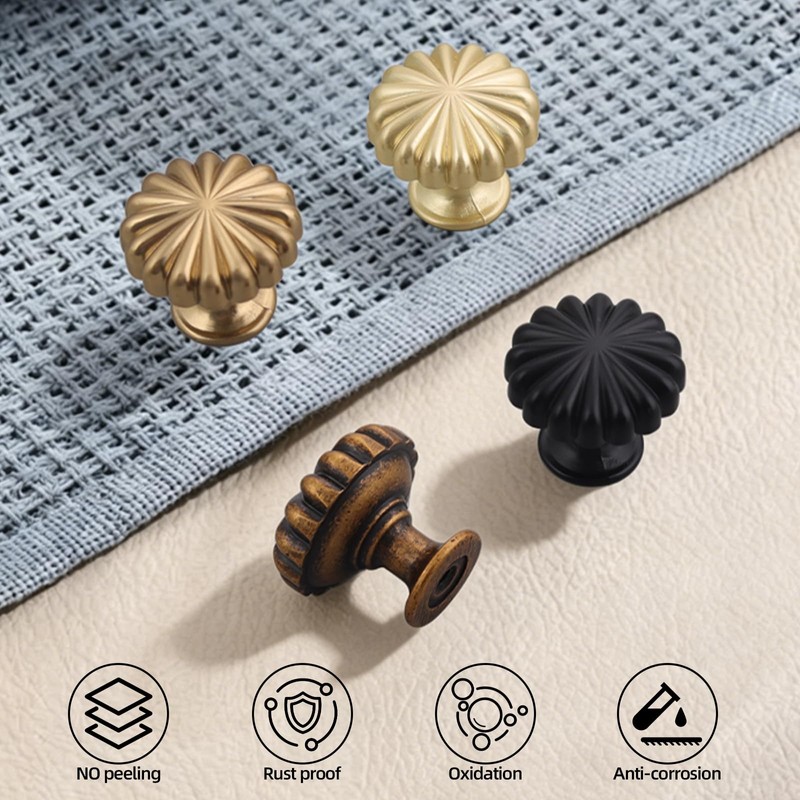 10 Pack Champagne Bronze Cabinet Knobs, Solid Zinc Alloy Drawer
