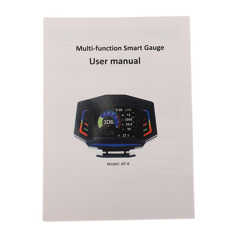 Car HUD Display OBD2 GPS Slope Meter Multifunction Overspeed Alarm