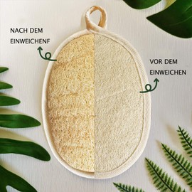 Pack of 2 Natural Loofah Sponge, Exfoliating Loofah Sponge Body Brush Washer, Loofah for Men and Women, Made of Environmentally Friendly and Biodegradable Shower Loofah Sponge