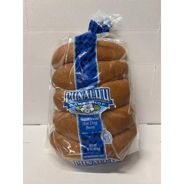 Punalu'u Sweetbread Hot Dog Buns 10 Pack 16oz Bag x1