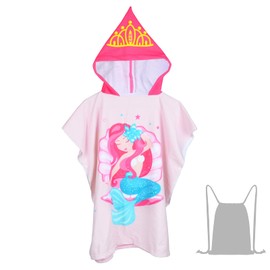 JORAKI Children's Bath Towels, Microfibre Bathrobe, Bath Poncho, Beach Towel, Kids, Ultra Soft and Absorbent Towel with Hood for Girls, Boys, Teenagers, 6-14 Years Old