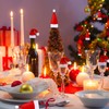Huanmin Mini Christmas Hat, 30 Pieces Mini Christmas Cutlery Holder,