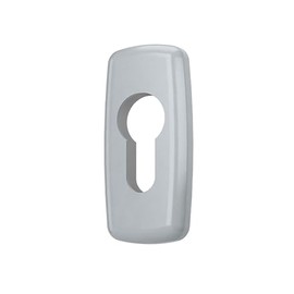 Premium Cylinder Protective Rosettes Rosettes Lock Cylinder Colour: Silver F1, Shape: Rounded