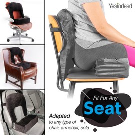 YESINDEED Brazilian Butt Lift Pillow + Back Support – Dr. Approved BBL Foam Pillow Set with Carry Bag, Comfortable & Firm Recovery Cushion for Post Surgery Sitting Relief, Lightweight & Portable, Grey