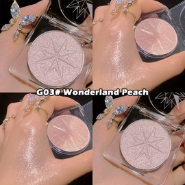 Erinde Pearl Shimmer Glitter Highlighter Highlight Makeup Contour Powder, Silver Highlighter Face Illuminator Highlighter, Highlighter Makeup iluminadores Illuminator for Face Body Cheek
